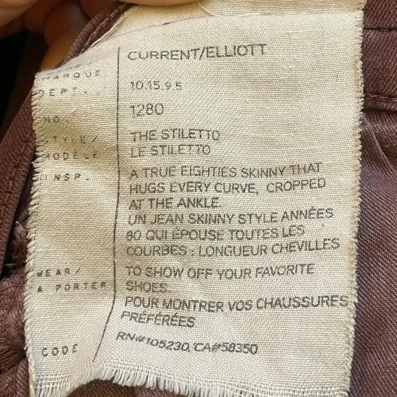 Current/Elliott Dusty Rose Mauve Denim Skinny Jeans Cute Luxury NWOT Summer - Picture 14 of 14